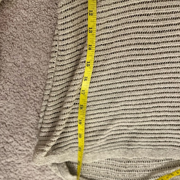 Chico's Cream V-Neck Sweater with Ribbed Knit, Beachcoverup, Casual, SummerBoho - Picture 5 of 5